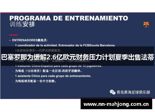 巴塞罗那为缓解2.6亿欧元财务压力计划夏季出售法蒂 巴塞罗那为缓解2.6亿欧元财务压力计划夏季出售法蒂